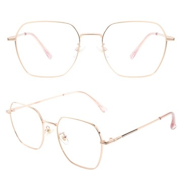 OKULARY ZERÓWKI KOBIECE OPRAWKI ROSE-GOLD ANTYREFLEKS BLUE LIGHT BLOCK