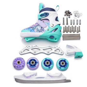 Łyżworolki Regulowane 4w1 METEOR BLUEBERRY łyżwy rolki wrotki 38-41