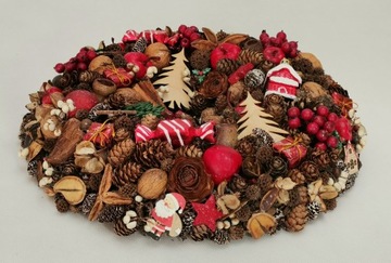 Рождественский венок, 35 см, новогоднее украшение, шишки