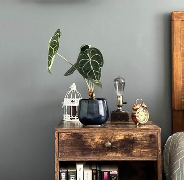 CERAMICZNA OSŁONKA DONICZKA KULA 15CM KOBALT NIEBIESKA