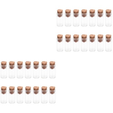 MINI SZKLANE FIOLKI Z KORKA ŚLUBNE 100 SZT