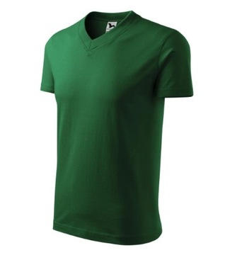 Stylowa Męska Koszulka w serek V-NECK102 MALFINI T-SHIRT Zielona M