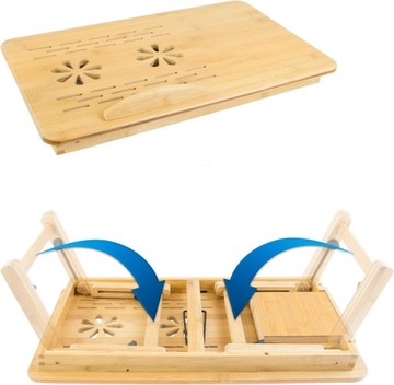 STOLIK POD LAPTOPA DO ŁÓŻKA SKŁADANY MOBILNY REGULOWANY BAMBOO ŚNIADANIOWY