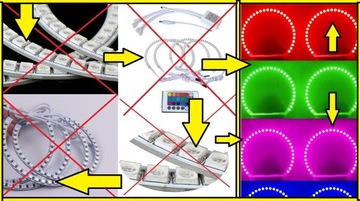 Светодиодные кольца RGB + пилот 16 цветов 131 мм или 146 мм