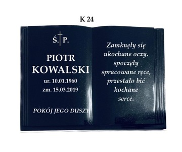 Książka Tablica granitowa 30x40 z napisem