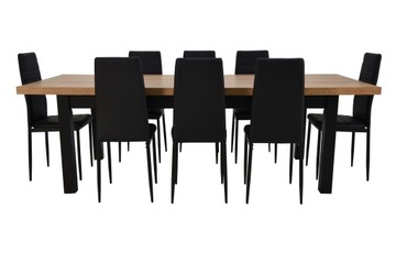 DUŻY zestaw dla 8 osób stół rozkładany do 3m LOFT