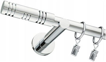 KARNISZ POJEDYNCZY CHROM 19mm 200cm RÓŻNE WZORY