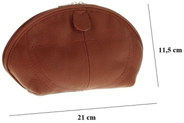 Kosmetyczka skórzana WIŚNIOWA bdb jakość skóra PL