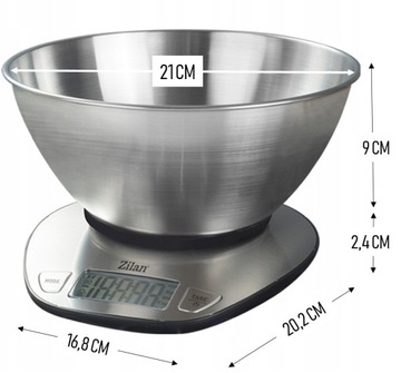 ЭЛЕКТРОННЫЕ ТОЧНЫЕ КУХОННЫЕ ВЕСЫ НА 5 КГ, ЧАША 2 Л