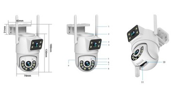 НАРУЖНАЯ ВРАЩАЮЩАЯСЯ WIFI IP-КАМЕРА 6 Мп 2K 2 экрана