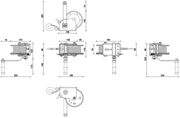 ЛЕБЕДКА DRAGON WINCH ДЛЯ ПРИЦЕПА DWK 16 725 кг