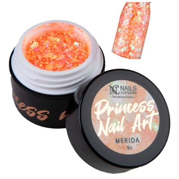 Nails Company Żel Do Zdobień Z Drobinkami Princess Nail Art Gel 5g Merida