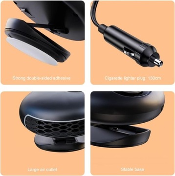 Nagrzewnica Samochodowa 24V, Wentylator Samochodowy Grzejąco-Chłodzący 2w1, Rozmrażacz do Szyb Samochodowych