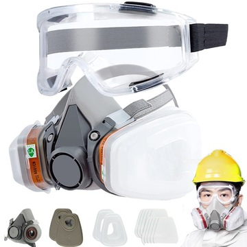 ПОЛНОЛИЦЕВОЙ ПРОТИВОГ С РЕСПИРАТОРОМ С ФИЛЬТРОМ + ЗАЩИТНЫЕ ОЧКИ