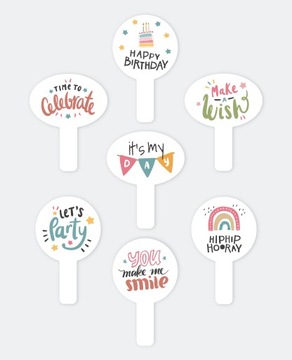 FOTO TABLICZKI z tekstami napisami URODZINY PARTY