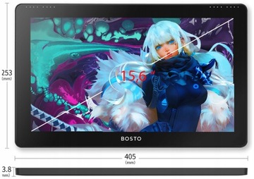 Графический планшет BOSTO 16HD с диагональю 15,6 дюйма и пером