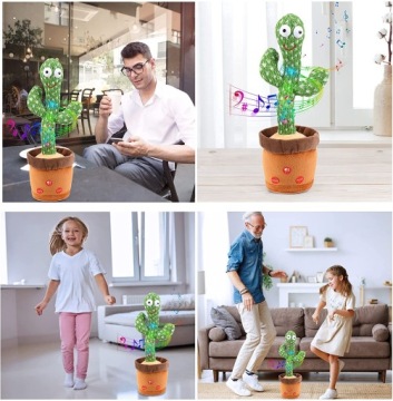 ПЕНИЕ ТАНЦУЮЩИЙ КАКТУС ИГРУШКА ПОВТОРЫ +LED