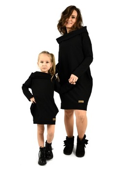 Lovemade komplet tunik dla mamy i córki czarny