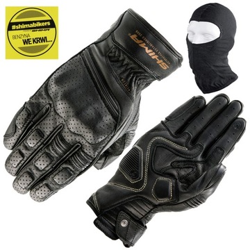 RĘKAWICE MOTOCYKLOWE | SHIMA AVIATOR BLACK | MĘSKIE SKÓRZANE + GRATIS