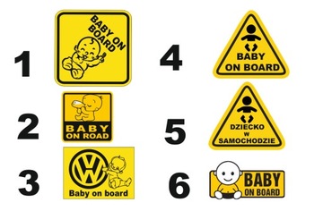 naklejki naklejka baby in car dziecko w samochodzie baby on board wybierz