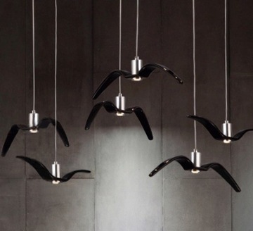 ŻYRANDOL LED LAMPA WISZĄCA MEWA CZARNY SALON 3000K