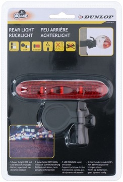 LAMPKA ROWEROWA tylna Czerwone Światło LED DUNLOP