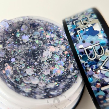 Makear PG03 Princess Gel Blue żel do zdobień paznokci brokatowy 5ml