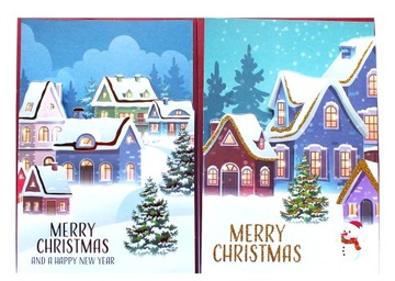 VII BOŻE NARODZENIE kartki świąteczne wycinane, składane 2 sztuki.