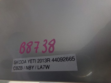 KAPOTA KRYT MOTORU SKODA YETI 5L 08-12R STŘÍBRNÁ LA7W