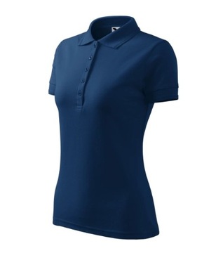 KOSZULKA PIQUE POLO DAMSKA MALFINI 210 BAWEŁNIANA T-SHIRT niebieska M