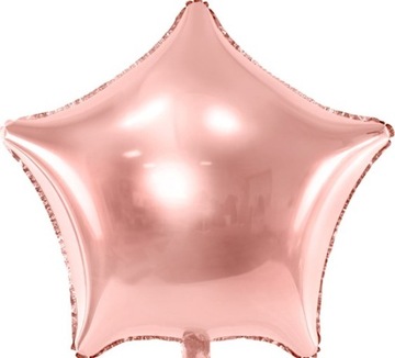 BALON FOLIOWY GWIAZDKA GWIAZDA RÓŻOWE ZŁOTO ROSE GOLD URODZINY NA HEL 70 CM