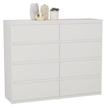 Pojemna KOMODA Pari 8 szuflad 120cm - 120cm BIAŁA
