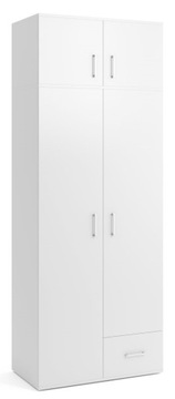 SZAFA DWUDZWIOWA Z SZUFLADĄ BIAŁA PRODUCENT + NAD