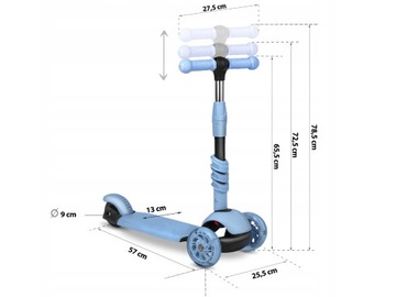 ТРЕХКОЛЕСНЫЙ ДЕТСКИЙ САМОКАТ, СБАЛАНСИРОВАННЫЙ СВЕТОДИОДНЫЙ САМОКАТ 3-в-1 СО СВЕТЯЩИМИСЯ КОЛЕСАМИ