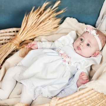 sukienka na chrzest Sara biała koronka 68