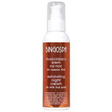Złuszczający krem na noc, 5% kwasów AHA 135 ml Bingospa