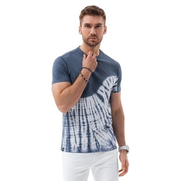 T-shirt męski bawełna ciemnoniebieski V4 S1617 M