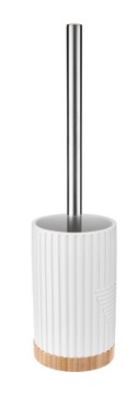 NOWOCZESNA SZCZOTKA DO WC RYFLOWANA CERAMICZNA BIAŁA DESIGN OKRĄGŁA