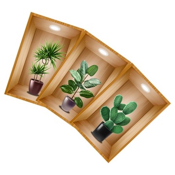 NAKLEJKA ŚCIENNA 3D BONSAI NAKLEJKA ŚCIENNA 3 SZT