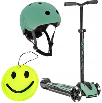 Scoot And Ride Forest HULAJNOGA Highwaykick 5 + KASK LED S-M 5L+ + Odblask