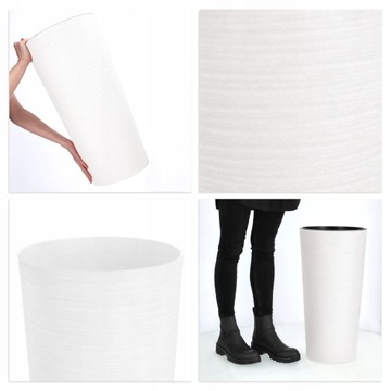 ЭКОЛОГИЧЕСКИЙ ЦВЕТОЧНЫЙ ГОРШОК, БЕЛЫЙ, 30 см