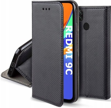ETUI do XIAOMI REDMI 9C SMART MAGNET CASE + SZKŁO