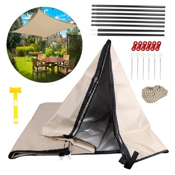 БРЕЗЕНТ ДЛЯ ВЫЖИВАНИЯ БРЕЗЕНТ 3X3М ДЛЯ КЕМПИНГА С ВЕРЕВКАМИ И ШЛИФОВАННЫМ