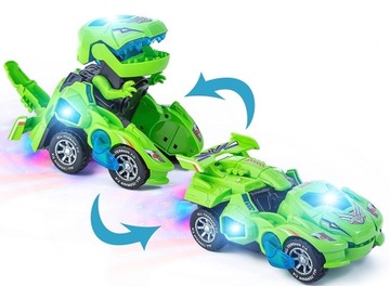 АВТОМОБИЛЬНЫЙ РОБОТ ДИНОЗАВР ИЗМЕНЯЕТ СВЕТОДИОДНЫЕ ФОНАРИ ДЛЯ ЕЗДЫ В ИГРЕ