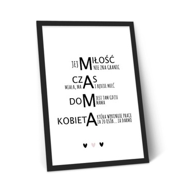 Typograficzny Plakat - MAMA + ramka a4
