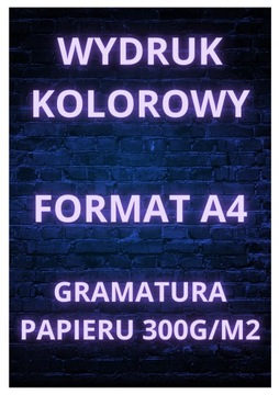 Druk Wydruk kolorowy A4 Papier 250g/m
