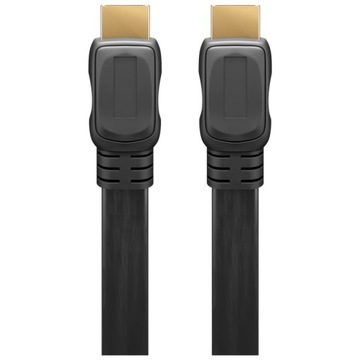 Przewód HDMI Slim 2.0 4K pozłacane styki płaski 2.0m czarny Goobay HQ