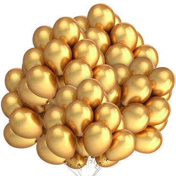 Balony metalizowane Złote 50 szt