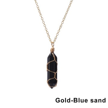Natural Stone Crystal Necklaces Hexagonal Bullet