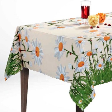 CERATA GRUBA OBRUS Z CERATY ŁĄKA DUŻE KWIATY MARGARETKI 130x140